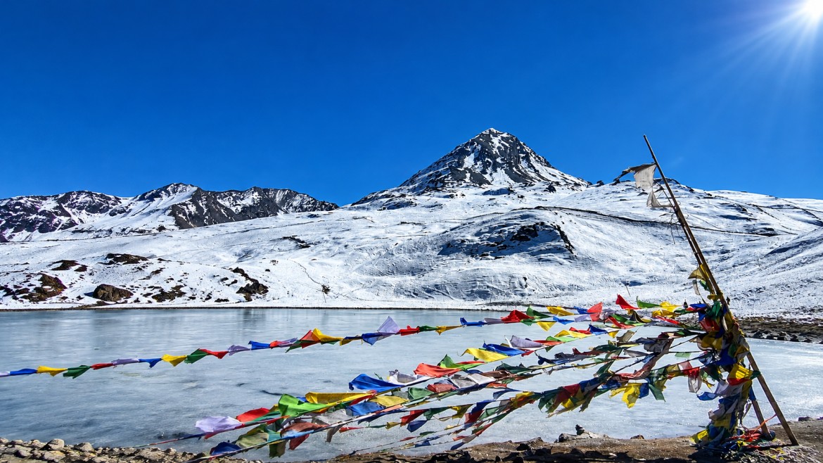 Gongkar La Lake in the remote mountains of Tawang, Arunachal Pradesh